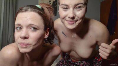 Two Pale Topless Sluts Showing Love By Spitting On Each Others Faces - hclips