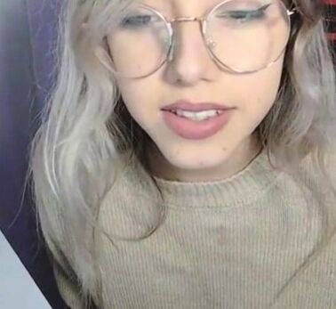Busty Blonde Chick with glasses playing around - drtuber