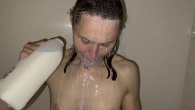 Milk Shower - Cold Freezing Milk Poured Over My Naked Body - hclips