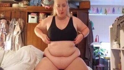 Sexy Fat Blonde With A Fat Belly Eats Cake - hclips