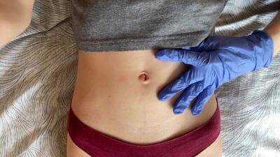 Belly Button In And Medical Gloves - upornia