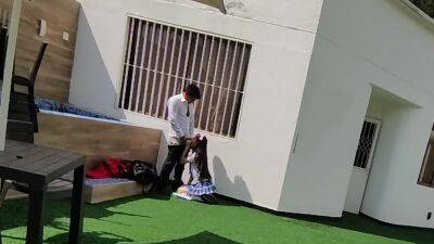 Young School Boys Have Sex On The School Terrace And Are Caught On A Security - voyeurhit.com