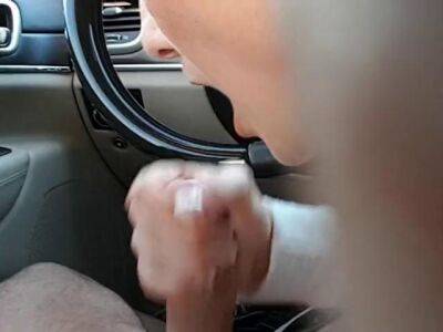 office co-worker sucking cock and swallowing in the car - sunporno.com