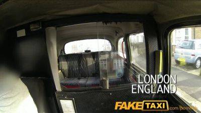 Yuffie Yulan's huge tits bounce as she takes a hard pounding from behind in a fake taxi - sexu.com - Britain