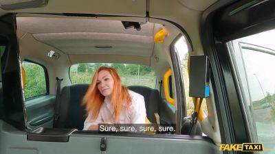 Redhead beauty with huge natural tits and ass gets nailed in a fake taxi - sexu.com - Usa