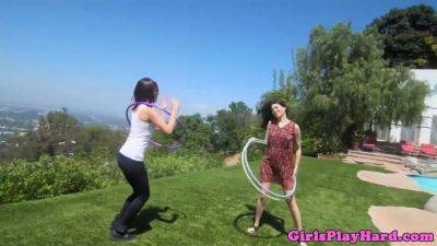Jenna Sativa - Shyla Jennings - Sativa - Jenna Sativa and Shyla Jennings scissor after hula hoop with sensual outdoor play - sexu.com