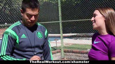 Kimber Lee gets drilled hard by her soccer coach's massive cock - sexu.com