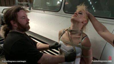 Tommy Pistol - Blond Hair Babe spanked and bootie humped in public - xozilla.com